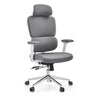Silla de oficina profesional Ergomy WF 2 con tapicería de tela gris y estructura blanca de hjh OFFICE