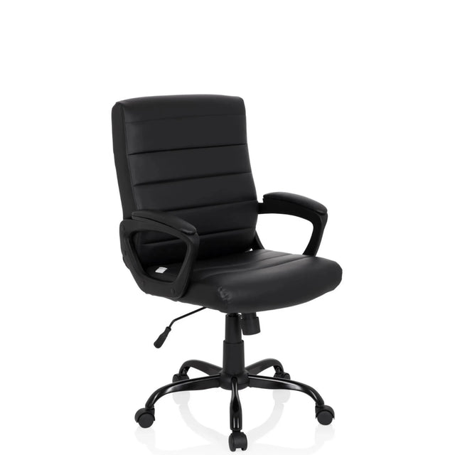 Sillón de oficina Home Office ERGOSMOOTH BIG negro con tapizado acolchado y reposabrazos de hjh OFFICE