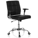 Silla Home Office ERNESTO con tapizado de cuero sintético negro y base cromada de hjh OFFICE