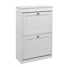 Armario zapatero blanco Estha 20 con dos puertas abatibles y pomos plateados de hjh LIVING