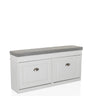 Armario zapatero ESTHA I blanco con asiento gris y dos cajones de hjh LIVING