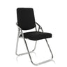 Silla plegable ESTO negra con funda de tela y estructura metálica cromada de hjh OFFICE