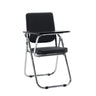 Silla plegable negra Esto T con tableta integrada y estructura cromada de hjh OFFICE