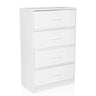 Cómoda blanca ESTORIA con cuatro cajones y tiradores sencillos de hjh LIVING