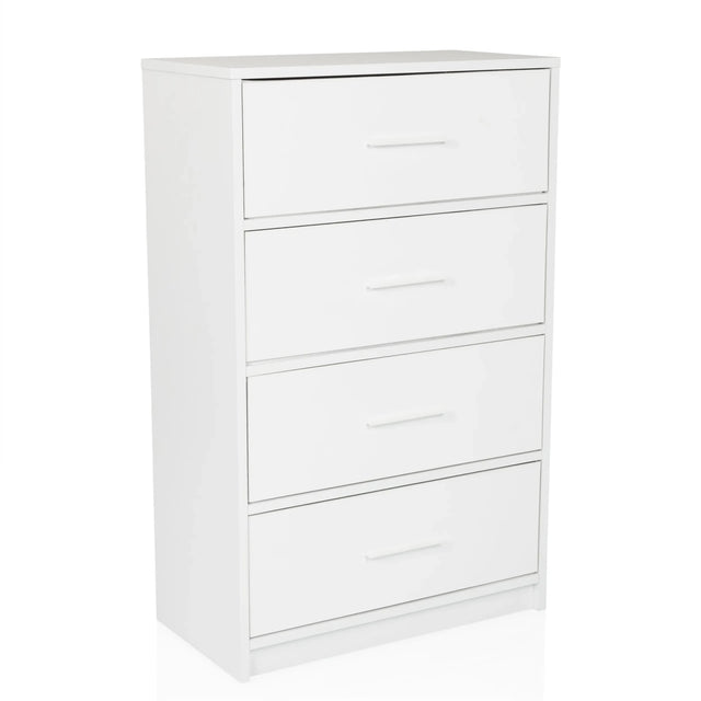 Cómoda blanca ESTORIA con cuatro cajones y tiradores sencillos de hjh LIVING