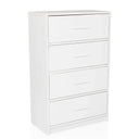 Cómoda blanca ESTORIA con cuatro cajones y tiradores sencillos de hjh LIVING