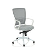 Silla Home Office ESTRIA en gris con respaldo de malla y estructura blanca de hjh OFFICE
