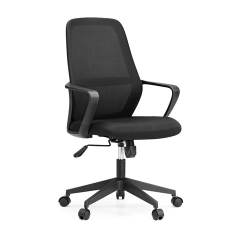 Silla Home Office Explorer negra con respaldo de malla y reposabrazos de MyBuero