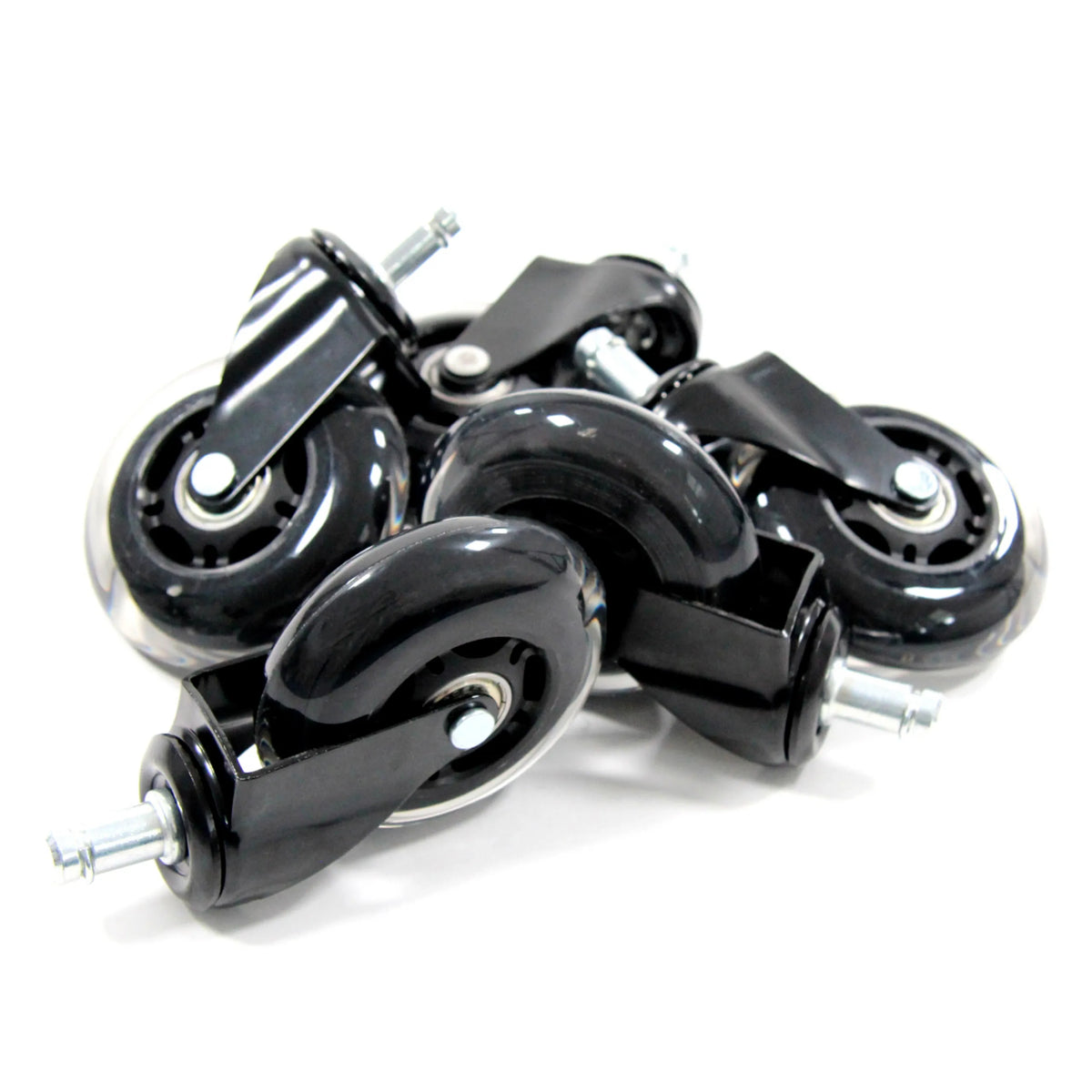 Ruedas para sillas 5x ROLO SKATE ST 11mm/75mm negras transparentes para suelos duros de hjh OFFICE