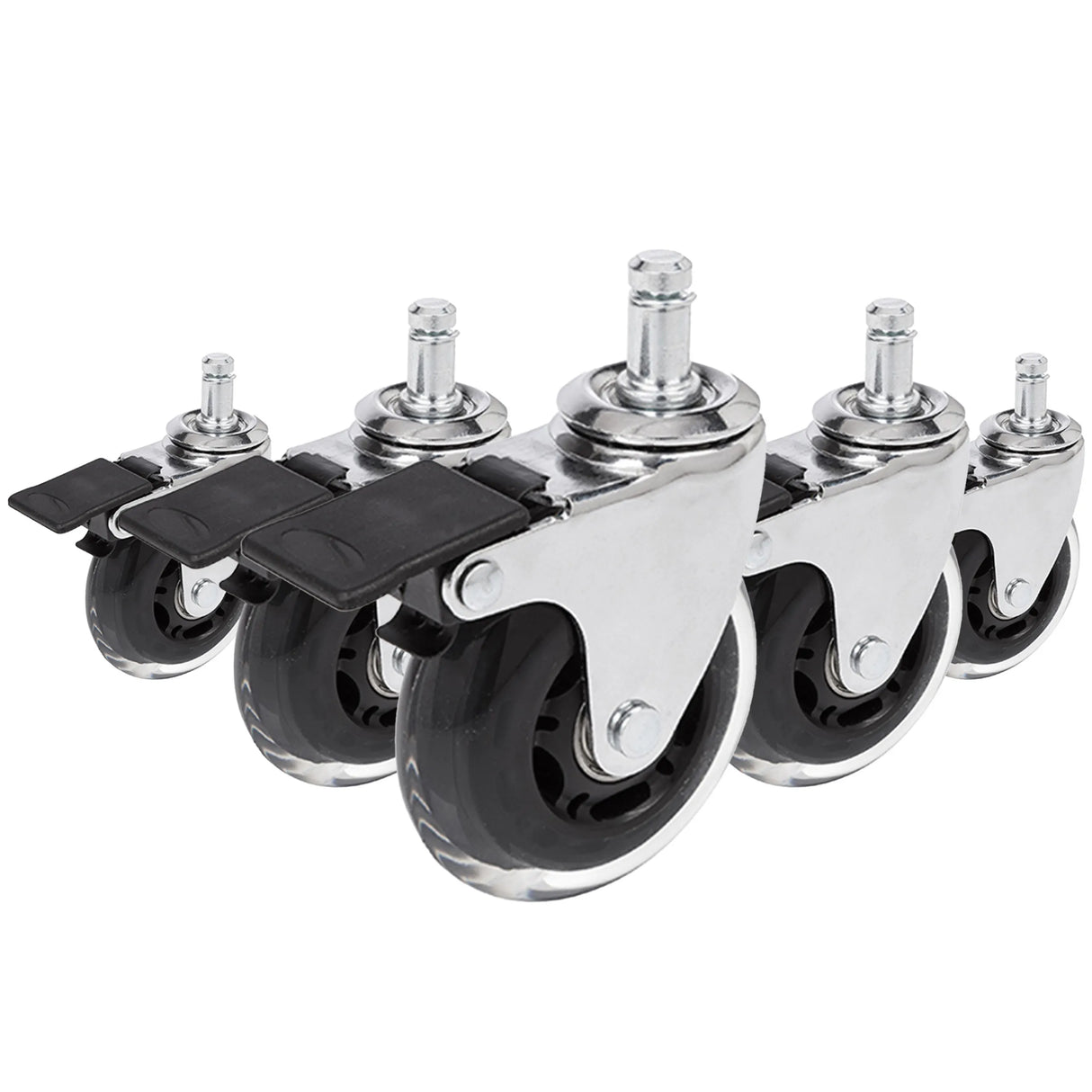 5x ROLO SKATE CT 11mm/75mm con frendo de estacionamiento | Suelos duros - Ruedas para sillas 