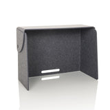 Separador de mesa gris FLEXMIUT FOLD con dos salidas de cable horizontales de hjh OFFICE – vista de 360° (vista frontal 15°)