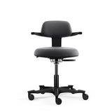 Silla de trabajo WORK 40 en color gris oscuro con reposabrazos y cinco ruedas de hjh OFFICE
