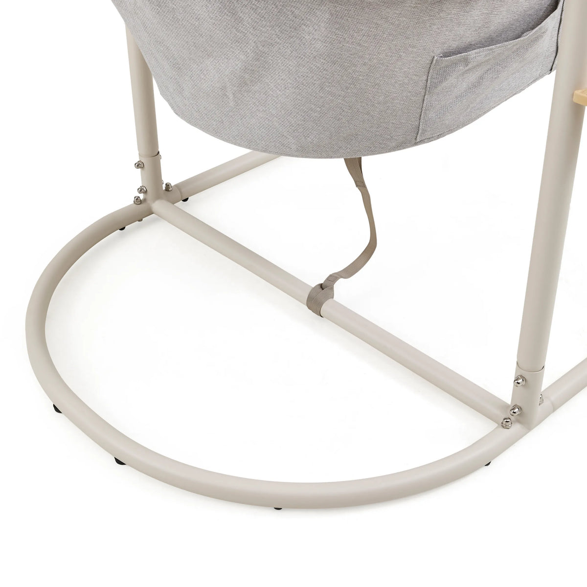 Estructura metálica beige de la silla colgante Skylo con funda de tela gris de hjh LIVING