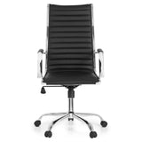 Sillón de oficina profesional VEMONA 20 negro con costuras transversales, reposabrazos y base de cinco ruedas de hjh OFFICE – vista de 360° (vista frontal 0°)