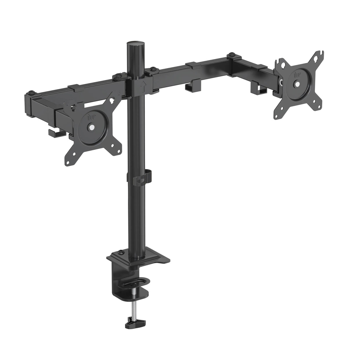 Soporte de monitor negro Ergomount M2 para dos pantallas con fijación a mesa de hjh OFFICE