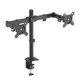 Soporte de monitor negro Ergomount M2 para dos pantallas con fijación a mesa de hjh OFFICE