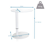 Dibujo dimensional del escritorio de pie STAND III con una altura de 64 a 104,5 cm de hjh OFFICE