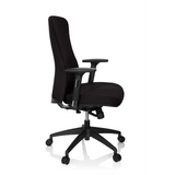 Silla de oficina profesional OFFICE XT PRO negra con reposabrazos y base de cinco ruedas de hjh OFFICE – vista de 360° (vista lateral 80°)
