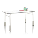 Escritorio juvenil KID GRO T en gris claro con estructura blanca y tapones para patas grises de hjh OFFICE
