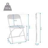 Dibujo técnico de la Silla de exterior TUDELA XXL W con 80 cm de altura y una capacidad de carga de 190 kg de hjh OFFICE