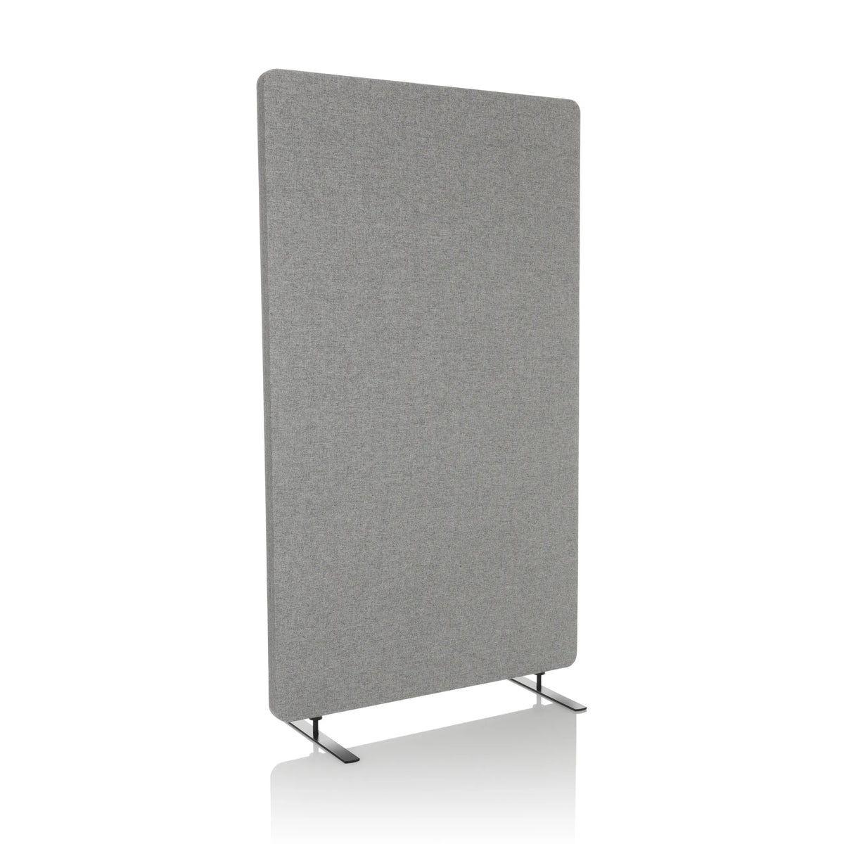 separador FLEXMIUT STAND gris claro con dos pies de apoyo de hjh OFFICE – vista de 360° (vista frontal en diagonal 30°)
