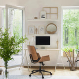 Silla Home Office CENCA II negra con respaldo marrón y ruedas de hjh LIVING