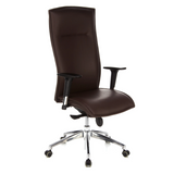 Sillón de alta gama MURANO 20 marrón oscuro con reposabrazos y base de cinco ruedas de hjh OFFICE – vista de 360° (vista frontal en diagonal 40°)
