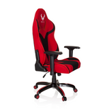 Silla gaming PROMOTER II en rojo y negro con reposabrazos y base de cinco ruedas de hjh OFFICE – vista de 360° (vista frontal en diagonal 60°)