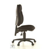 Silla Home Office WELLPOINT 10 negra con base de estrella y cinco ruedas de Topstar – vista de 360° (vista lateral 80°)