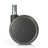 Rueda para sillas 5x ROLO No-Noise 11mm/65mm individual en color negro para suelos duros con pin de metal plateado de hjh OFFICE