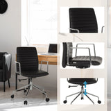 Sillón de alta gama VEMONA 30 negro con reposabrazos cromados y base regulable en altura de hjh OFFICE