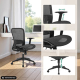 Silla de oficina profesional Air Port 2 con respaldo de malla, asiento de malla y reposabrazos ajustables de MyBuero