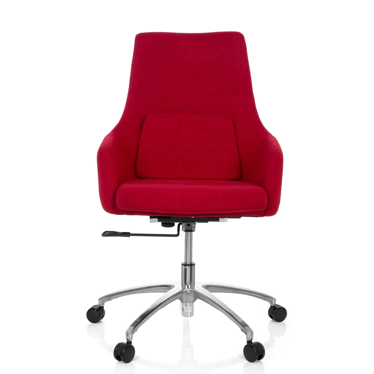 Silla Home Office SHAKE 100 roja con asiento acolchado, respaldo alto y base de estrella de hjh OFFICE