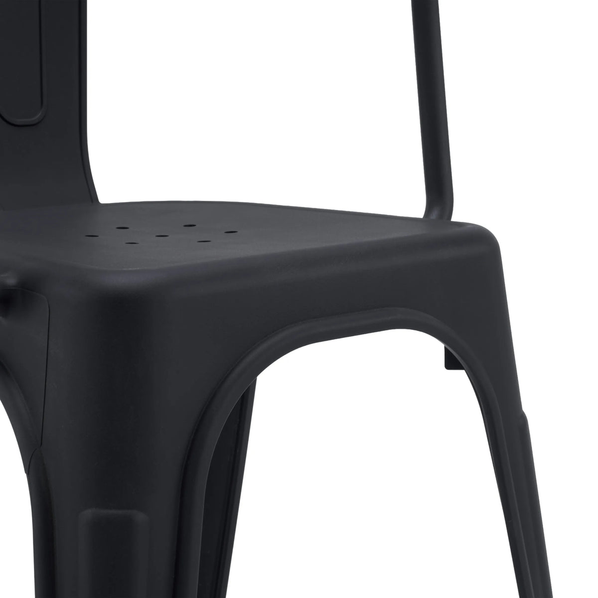 Asiento con orificios de ventilación de la silla de comedor Vantaggio Poly en negro de hjh OFFICE