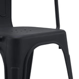 Asiento con orificios de ventilación de la silla de comedor Vantaggio Poly en negro de hjh OFFICE
