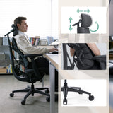 Reposacabezas y respaldo ajustables de la silla alta gama LiberNovo Omni Pro en gris oscuro de Libernovo
