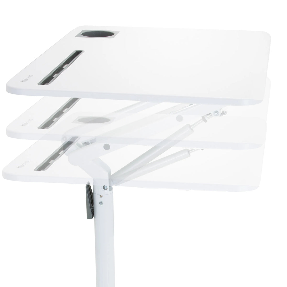 Mecanismo regulable en altura de la encimera blanca del escritorio de pie STAND VM-SU I de hjh OFFICE