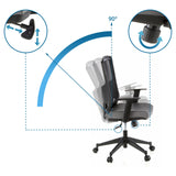 Reposabrazos ajustable y mecanismo de inclinación con 90° de reclinación de la Silla de oficina profesional LAVITA de hjh OFFICE