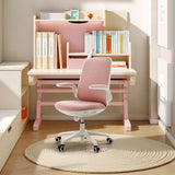 Silla giratoria para niños Swivelo rosa con reposabrazos y ruedas en un escritorio de hjh OFFICE