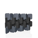 Trennwand FLEXMIUT PLUG in Grau und Dunkelgrau mit quadratischen, versetzt angeordneten Elementen von hjh OFFICE