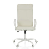 Silla Home Office STRYKA W beige con reposabrazos y base de cinco ruedas de hjh OFFICE – vista de 360° (vista frontal 0°)