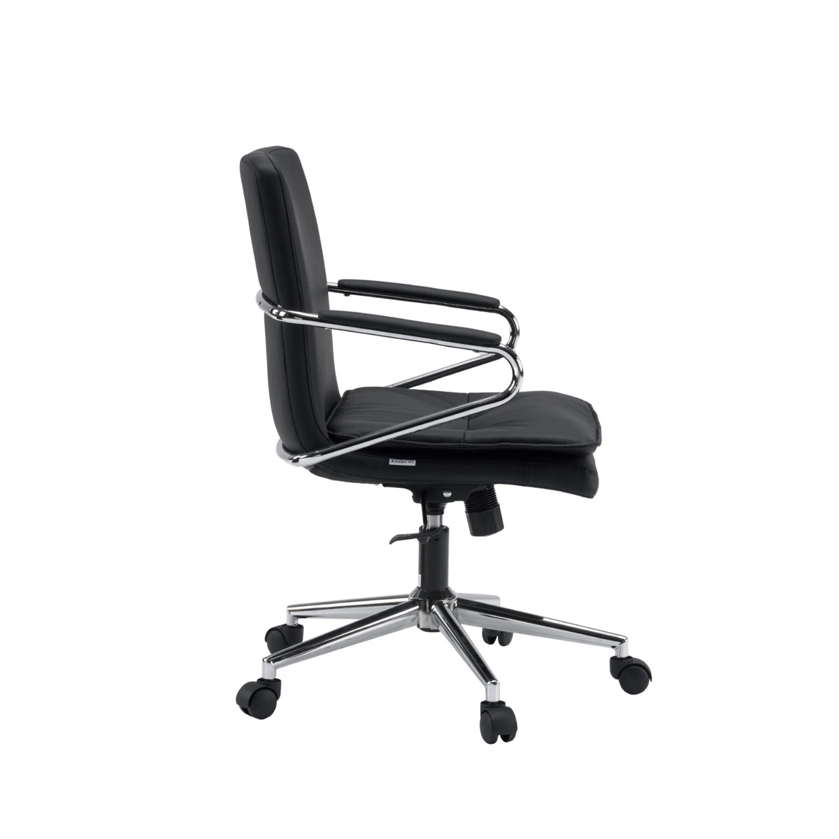 Silla Home Office Rovento negra con reposabrazos y base cromados de hjh OFFICE