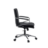 Silla Home Office Rovento negra con reposabrazos y base cromados de hjh OFFICE