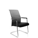 Silla de viga voladiza FALCONE V con tapizado en negro y gris y estructura cromada de hjh OFFICE