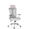 Silla de oficina profesional FALEO W gris con respaldo de malla y reposacabezas de hjh OFFICE