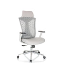 Silla de oficina profesional FALEO W gris con respaldo de malla y reposacabezas de hjh OFFICE