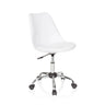 Silla Home Office FANCY PRO en blanco con asiento curvo y estructura de cromo de hjh OFFICE