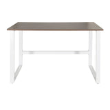 Escritorio WORKSPACE LIGHT I en nogal y blanco con patas en forma de U de hjh OFFICE – vista de 360° (vista frontal 0°)