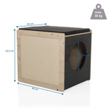 Vista de dimensiones de la Casa para gatos KITTY PAWBOX 2 con una altura de 55,5 cm y anchura de 60 cm de hjh LIVING