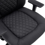 Steppnaht-Polsterung der Sitzfläche des Drehstuhls XXL Pullmann Gen2 aus schwarzem Kunstleder von hjh OFFICE